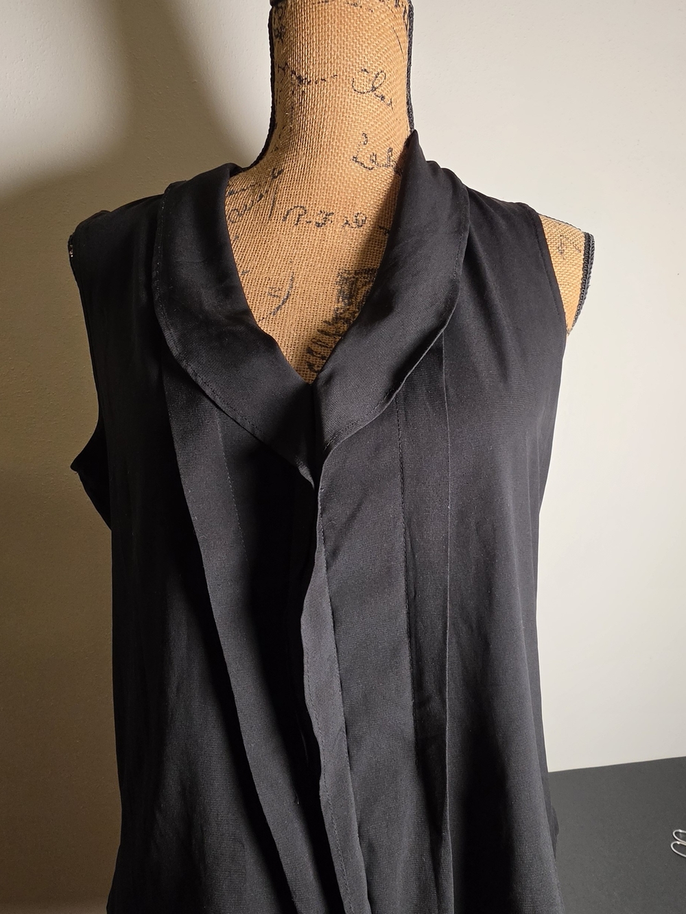Calvin Klein Black Draped Neck Blouse